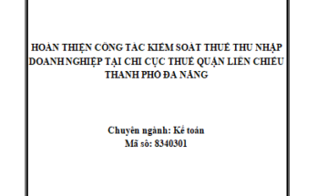 Hoàn thiện công tác kiểm soát thuế Thu nhập doanh nghiệp