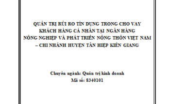 Quản trị rủi ro tín dụng trong cho vay khách hàng cá nhân tại Ngân hàng Nông nghiệp