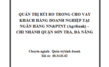Quản trị rủi ro trong cho vay khách hàng Doanh nghiệp tại Ngân hàng nông nghiệp