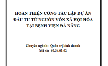 Hoàn thiện công tác lập dự án đầu tư từ nguồn vốn xã hội hóa tại Bệnh viện Đà Nẵng
