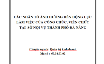 Các nhân tố ảnh hưởng đến động lực làm việc của công chức viên chức