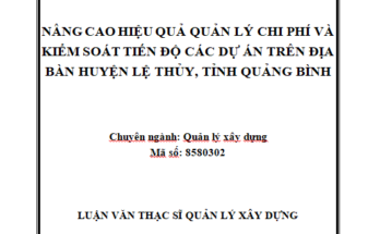 Nâng cao hiệu quả Quản lý chi phí và kiếm soát tiến độ các dự án xây dựng trên địa bàn huyện Lệ Thủy