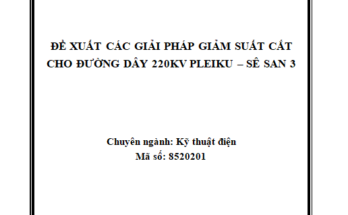 ĐỀ XUẤT CÁC GIẢI PHÁP GIẢM SUẤT CẮT CHO ĐƯỜNG DÂY 220KV PLEIKU – SÊ SAN 3