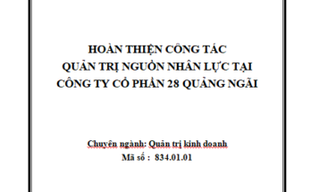 Công tác quản trị nguồn nhân lực tại Công ty cổ phần 28 Quảng Ngãi