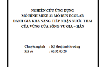 Nghiên cứu ứng dụng mô hình MIKE 21 Mô đun Ecolab đánh giá khả năng tiếp nhận nước thải của vùng cửa sông Vu Gia - Hàn