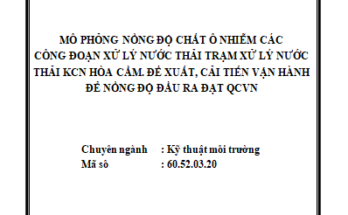 MÔ PHỎNG NỒNG ĐỘ CHẤT Ô NHIỄM CÁC CÔNG ĐOẠN XỬ LÝ NƯỚC THẢI TRẠM XỬ LÝ NƯỚC THẢI KCN HÒA CẦM. ĐỀ XUẤT CẢI TIẾN VẬN HÀNH ĐỂ NỒNG ĐỘ ĐẦU RA ĐẠT QCVN