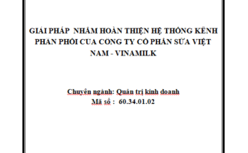 Giải pháp nhằm hoàn thiện hệ thống kênh phân phối của Công ty cổ phần Sữa