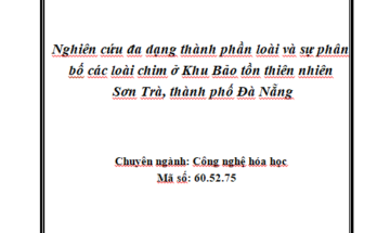 Nghiên cứu đa dạng thành phần loài và sự phân bố các loài chim ở Khu Bảo tồn thiên nhiên Sơn Trà