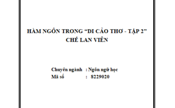 HÀM NGÔN TRONG “DI CẢO THƠ - TẬP 2” CHẾ LAN VIÊN