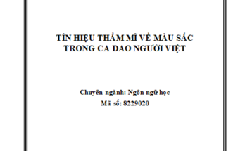 TÍN HIỆU THẨM MĨ VỀ MÀU SẮC TRONG CA DAO NGƯỜI VIỆT