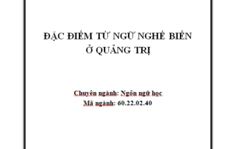 Đặc điểm từ ngữ nghề biển ở Quảng Trị