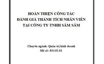 Hoàn thiện công tác đánh giá thành tích nhân viên tại Công ty TNHH Sâm Sâm