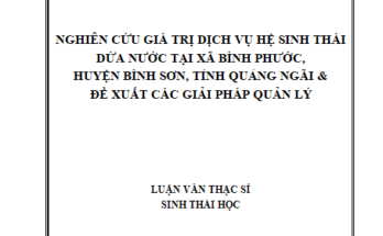Nghiên cứu giá trị dịch vụ hệ sinh thái dừa nước tại xã Bình Phước