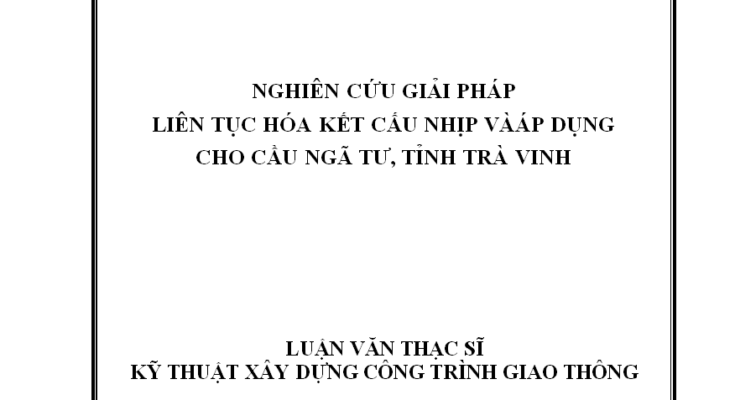Giải pháp liên tục hóa kết cấu nhịp