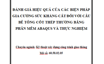 Đánh giá hiệu quả của các biện pháp gia cường sức kháng cắt đối với cầu bê tông cốt thép thường bằng phần mềm Abaqus và thực nghiệm