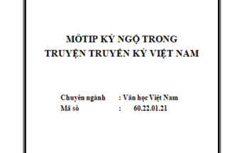 Môtip kỳ ngộ trong truyện truyền kỳ Việt Nam