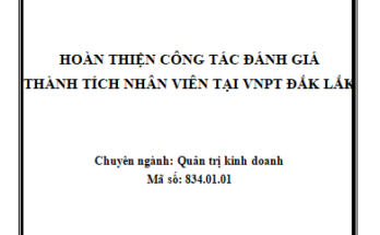 Hoàn thiện công tác đánh giá thành tích nhân viên tại VNPT Đắk Lắk