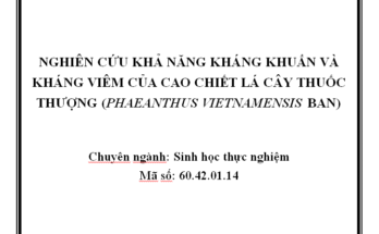 Nghiên cứu khả năng kháng khuẩn và kháng viêm của cao chiết lá cây thuốc Thượng (Phaeanthus vietnamensis Ban)