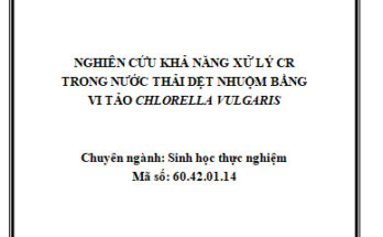 Nghiên cứu khả năng xử lý Crom trong nước thải dệt nhuộm bằng vi tảo Chlorella vulgaris