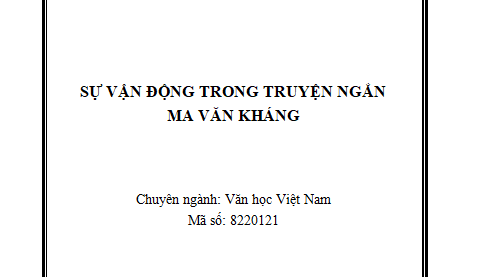Sự vận động trong truyện ngắn Ma Văn Kháng