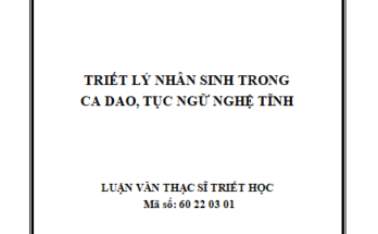 Triết lý nhân sinh trong ca dao tục ngữ Nghệ Tĩnh