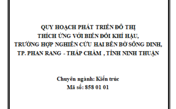 QUY HOẠCH PHÁT TRIỂN ĐÔ THỊ THÍCH ỨNG VỚI BIẾN ĐỔI KHÍ HẬU TRƯỜNG HỢP NGHIÊN CỨU HAI BÊN BỜ SÔNG DINH