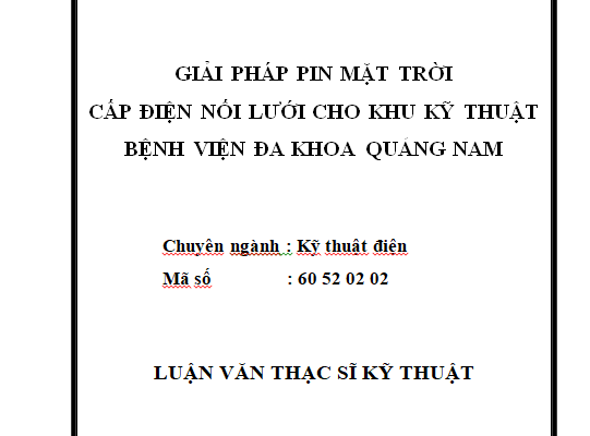 Giải pháp pin mặt trời cấp điện nối lưới cho khu kỹ thuật Bệnh viện Đa khoa Quảng Nam