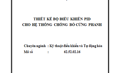 Thiết kế bộ điều khiển PID cho hệ thống chống bó cứng phanh