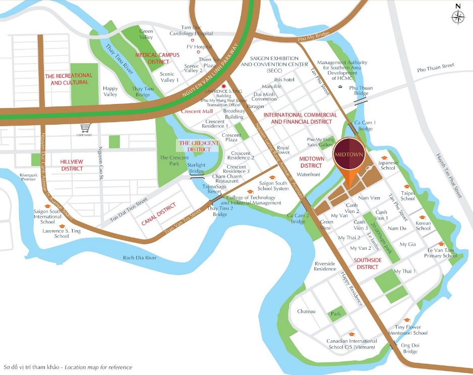 Vá» trÃ­ dá»± Ã¡n cÄn há» Midtown PhÃº Má»¹ HÆ°ng