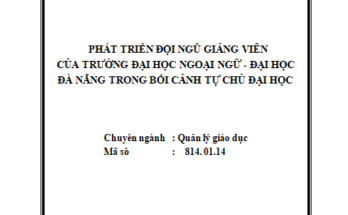 Phát triển đội ngũ giảng viên của Trường Đại học Ngoại ngữ - Đại học Đà Nẵng trong bối cảnh tự chủ đại học