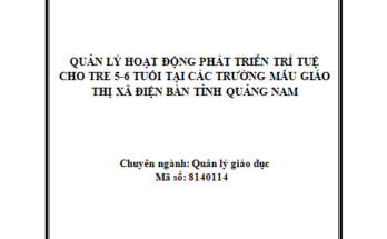 Quản lý hoạt động phát triển trí tuệ cho trẻ 5-6 tuổi tại các trường Mẫu giáo thị xã Điện Bàn tỉnh Quảng Nam