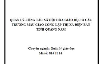 Quản lý công tác xã hội hóa giáo dục ở các trường Mẫu giáo công lập thị xã Điện Bàn tỉnh Quảng Nam