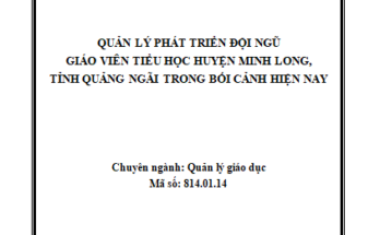 Quản lý phát triển đội ngũ giáo viên tiểu học huyện Minh Long tỉnh Quảng Ngãi trong bối cảnh hiện nay