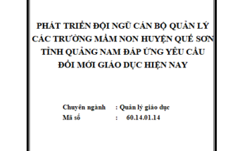 Phát triển đội ngũ cán bộ quản lý các trường mầm non huyện Quế Sơn tỉnh Quảng Nam đáp ứng yêu cầu đổi mới giáo dục hiện nay