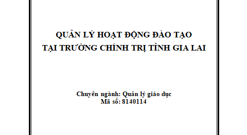 Quản lý hoạt động đào tạo ở Trường Chính trị tỉnh Gia Lai