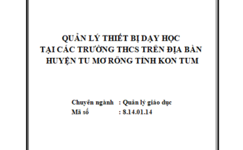 Quản lý thiết bị dạy học tại các trường trung học cơ sở trên địa bàn huyện Tu Mơ Rông tỉnh Kon Tum