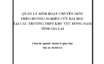 Quản lý sinh hoạt chuyên môn theo hướng nghiên cứu bài học tại các trường THPT khu vực Đông Nam tỉnh Gia Lai