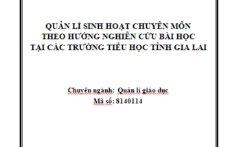 Quản lí sinh hoạt chuyên môn theo hướng nghiên cứu bài học tại các trường tiểu học tỉnh Gia Lai
