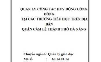 Quản lý công tác huy động cộng đồng các trường tiểu học trên địa bàn quận Cẩm Lệ thành phố Đà Nẵng