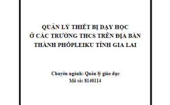 Quản lý thiết bị dạy học ở các trường Trung học cơ sở trên địa bàn thành phố Pleiku tỉnh Gia Lai