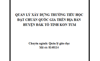 Quản lý công tác xây dựng trường tiểu học đạt chuẩn quốc gia tại huyện Đăk Tô tỉnh Kon Tum