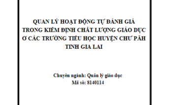 Quản lý hoạt động tự đánh giá trong KĐCL giáo dục ở các trường tiểu học huyện Chư Păh