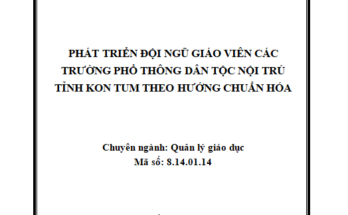 Phát triển đội ngũ giáo viên các trường phổ thông dân tộc nội trú tỉnh Kon Tum theo hướng chuẩn hóa