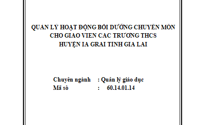Quản lý hoạt động bồi dưỡng chuyên môn cho giáo viên THCS huyện Ia Grai