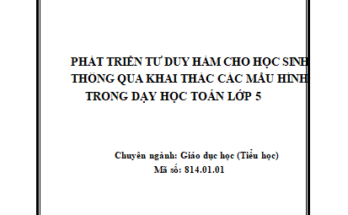 Phát triển tư duy hàm cho học sinh thông qua khai thác các mẫu hình trong dạy học Toán lớp 5