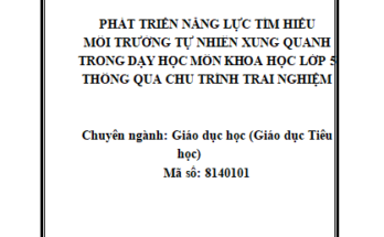 Phát triển năng lực tìm hiểu môi trường tự nhiên xung quanh trong dạy học môn Khoa học lớp 5 thông qua chu trình trải nghiệm