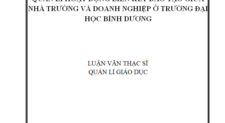 Quản lí hoạt động liên kết đào tạo giữa nhà trường và doanh nghiệp ở Trường Đại học Bình Dương