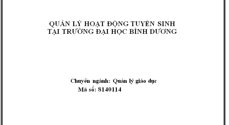 Quản lý hoạt động tuyển sinh tại Trường Đại học Bình Dương