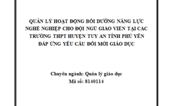 Quản lý hoạt động bồi dưỡng năng lực nghề nghiệp cho đội ngũ giáo viên tại các trường THPT huyện Tuy An tỉnh Phú Yên đáp ứng yêu cầu đổi mới giáo dục