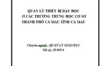 Quản lý thiết bị dạy học ở các trường trung học cơ sở thành phố Cà Mau tỉnh Cà Mau